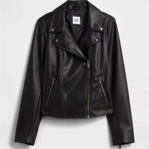 GAP Women's Sleek Black Leather Jacket